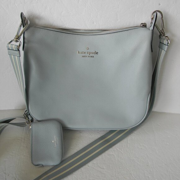 KATE SPADE ROSIE LIGHT BLUE PEBBLE LEATHER CROSSBODY W/ZIP POUCH - Picture 1 of 10
